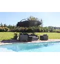 VIGA Classic Offset Parasol with Flaps Olefin Carbone Fabric